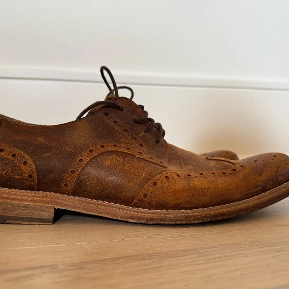 Billy Reid Brown Leather Oxfords with Minimalist Design